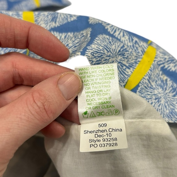 Lilly Pulitzer Sandra Dress 4 One Shoulder Blue Dandelions Ruffles Butterflies - Picture 9 of 11